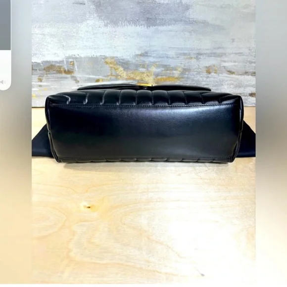 YSL Saint Lauren Loulou Medium Quilted Chevron Bag Black/Gold - Picture 9 of 17